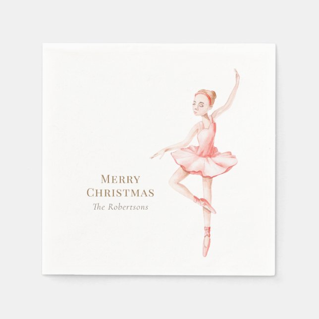 Elegant Nutcracker Ballerina Christmas Pappersservett (Framsidan)