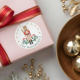 Elegant Nutcracker Ballet Leksak Soldier Blommigt  Runt Klistermärke