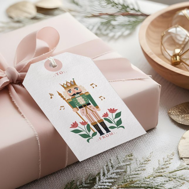 Elegant Nutcracker Ballet Leksak Soldier to & from Presentetikett (Elegant Nutcracker Ballet Toy Soldier To & From Gift Tags)