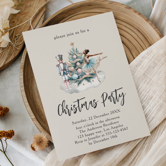 Elegant Nutcracker Julgran Party Inbjudningar (Skapare uppladdad)