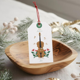 Elegant Nutcracker Violin Blommigt Music to & from Presentetikett
