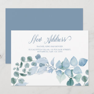 Elegant Ny adress Eucalyptus Löv Flytta Meddelande