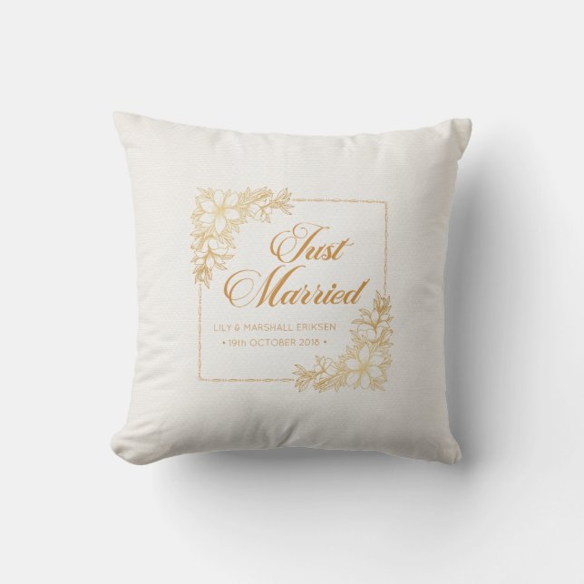 Elegant Ny gifta Bröllop| Dekorativ kudde (Framsida)