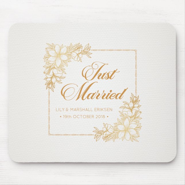 Elegant Ny gifta Bröllop| Mousepad Musmatta (Framsidan)