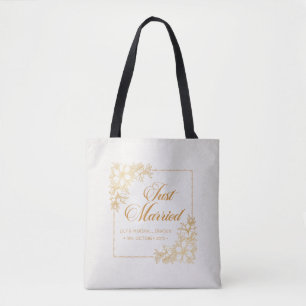 Elegant Ny gifta Bröllop Teckenblock Tygkasse