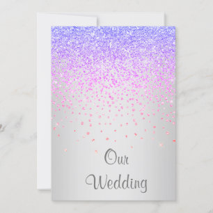 ELEGANT Ny kristalldiamant bröllop lilac-LILA Inbjudningar