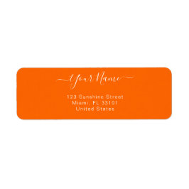 elegant - ny orange - personlig returadress etikett