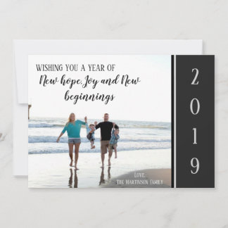 Elegant Nyår 2019 Familjefoto Julkort