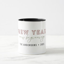 Elegant nyår nystart två fotoAnpassningsbar Mugg