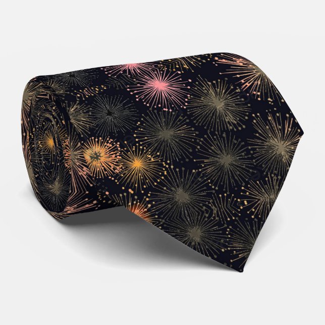 Elegant Nyårsafton Black Fireworks Tie Slips (Rullad)