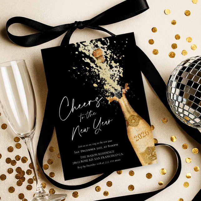 Elegant nyårsfest inbjudan (Elegant New Years Party Invitation)