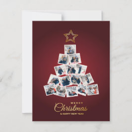 Elegant - nyårsfoto och Julgran 15-familjfoto Julkort