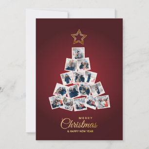 Elegant - nyårsfoto och Julgran 15-familjfoto Julkort
