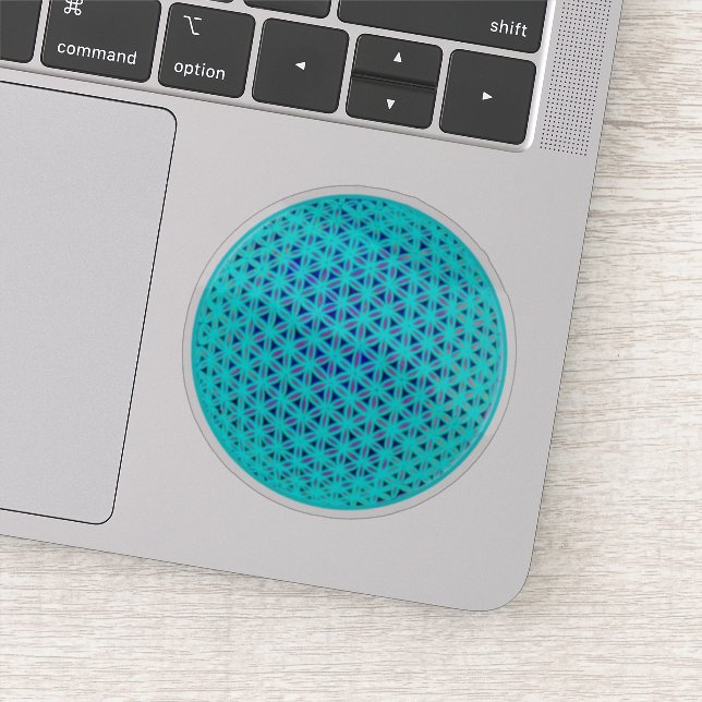 Elegant - nyblått tealblomma klistermärken (Detalj)