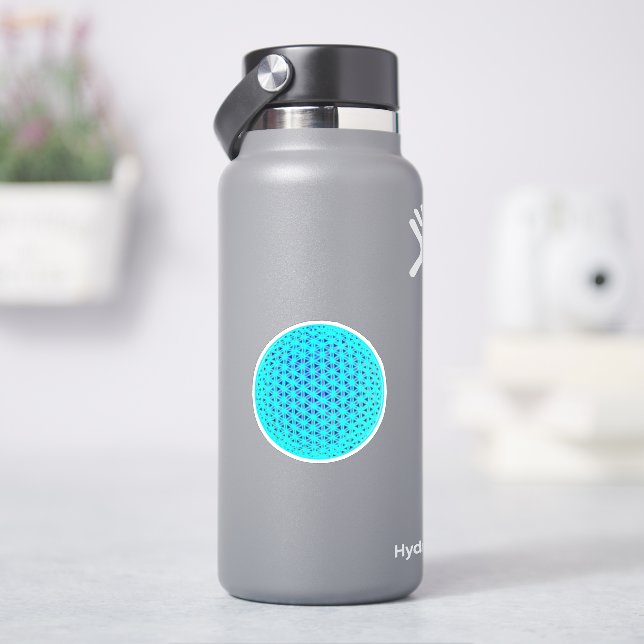 Elegant - nyblått tealblomma klistermärken (HydroFlask)