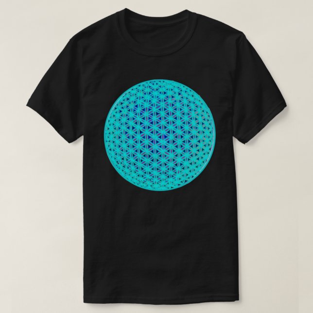 Elegant - nyblått tealblomma t shirt (Design framsida)