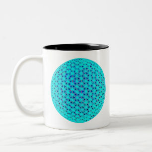 Elegant - nyblått tealblomma Två-Tonad mugg