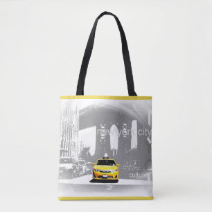 Elegant Nyc New York City Brooklyn Gult Taxi Tygkasse