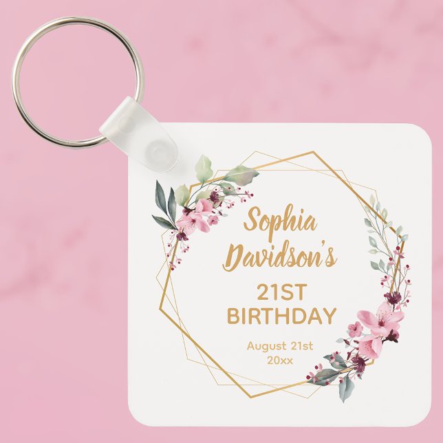 Elegant nyckelring som partfavor till 21-årsdag (Elegant 21st Birthday Party Favor Keychain - A Glamorous Keepsake of Celebration 🌸🔑)