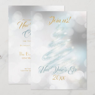 Elegant NYE Bokeh Company Helgdag Card Inbjudningar