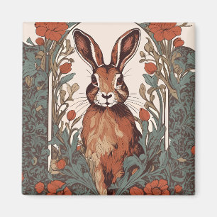 Elegant Nyfiken Hare William Morris Inspired Magnet