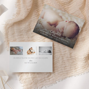 Elegant Nyfödd bebis födelsekort för foto Inbjudningar