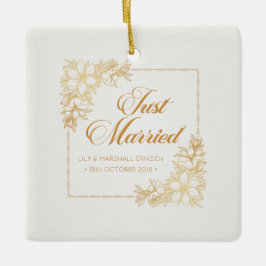 Elegant Nygift Bröllop | Keramisk Ornament