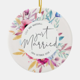 Elegant Nygift Bröllop | Keramisk Ornament