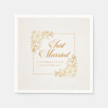 Elegant Nygift Bröllop | Pappersservett