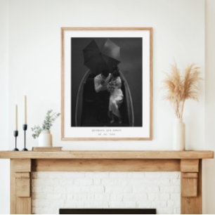 Elegant Nygift Par Anpassad Foto Bröllop Poster