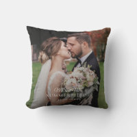 Elegant Nygift Par Bröllopsfoto Monogram