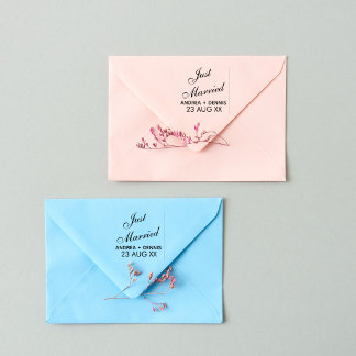 Elegant Nygift Par Namn Datum Stämpel