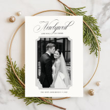 Elegant Nygift Svart Och Vitt 2 Foto Jul