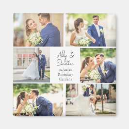 Elegant Nyligen gift, gift par fotokollage Magnet