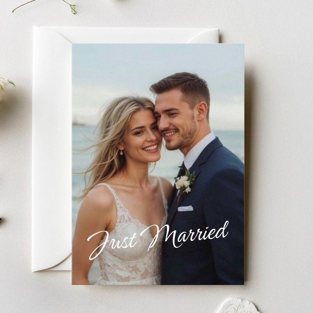 Elegant Nylytt Bröllopsfoto Annonsering Inbjudningar (Skapare uppladdad)