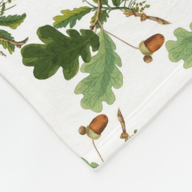 Elegant Oak Löv och Acorn Fleece Blanket (Hörn)