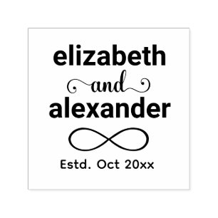 Elegant Oändlighet Typografi Bröllopsmonogram Självfärgande Stämpel