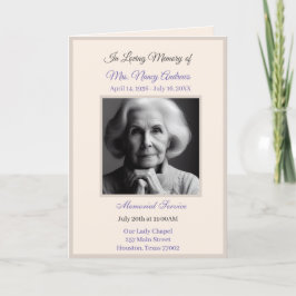 Elegant Obituary Bereavement Service Programs Program