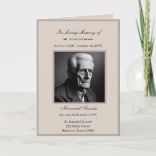 Elegant Obituary Bereavement Service Programs Program