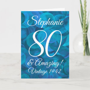 Elegant Ocean Blue 80 och Fantastisk Birthday Kort