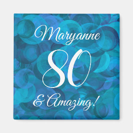 Elegant Ocean Blue 80 och Fantastisk Födelsedagsfe Magnet