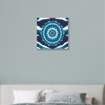 Elegant Ocean Wave Mandala Canvas Väggkonst