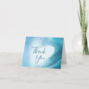 Elegant Ocean Wave Photo Beach Wedding Tack Kort