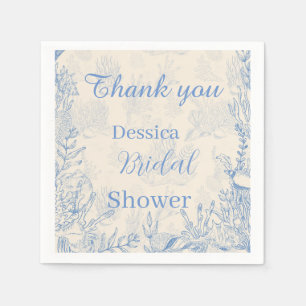 Elegant oceane blue toile Favor Bags Pappersservett