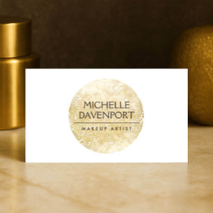 Elegant och Abstrakt Guld Circle Logotyp Visitkort