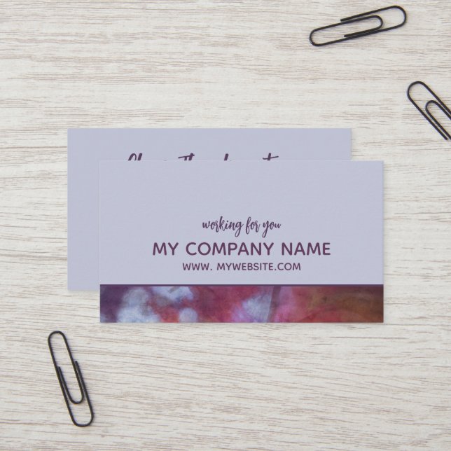 Elegant och Affärskort för modern Lila Visitkort (Fram/Back In Situ)
