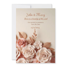 Elegant och attraktivt bröllopsinbjudande med 3d