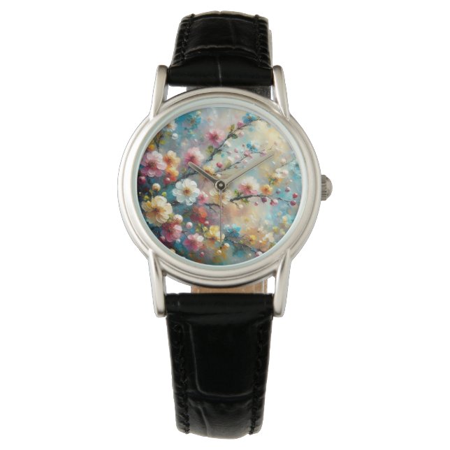 Elegant och brant Blommigt - Bloom Bolag med Färg Armbandsur (Framsida)
