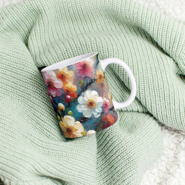 Elegant och brant Blommigt - Bloom Bolag med Färg Kaffemugg (Skapare uppladdad)