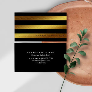 Elegant och Chic Black och Faux Guld Foil Visitkort